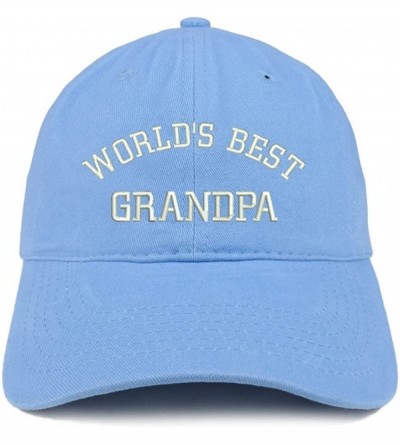 Baseball Caps World's Best Grandpa Embroidered Brushed Cotton Cap - Carolina Blue - C218D0HM3N7 $18.59