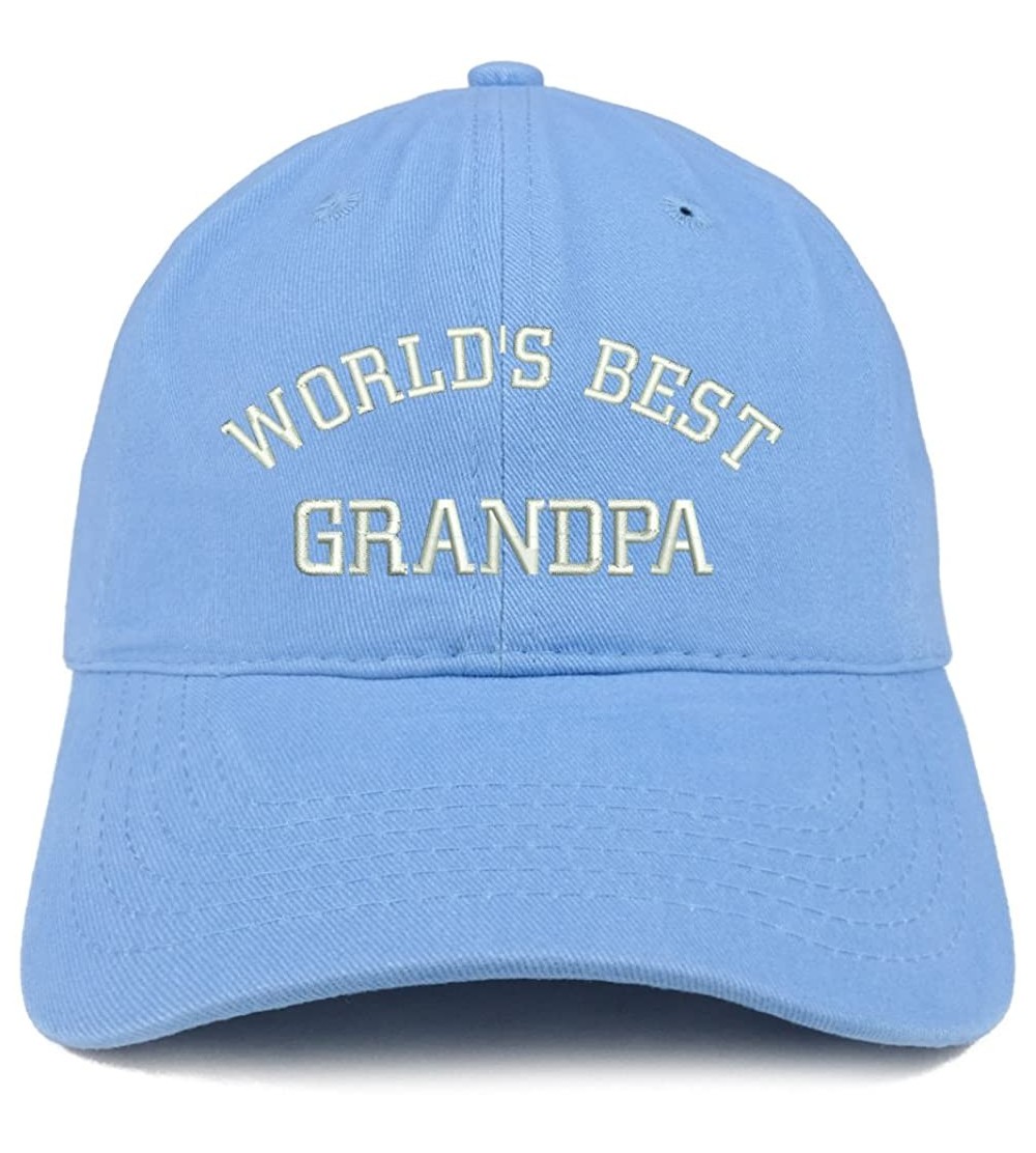 Baseball Caps World's Best Grandpa Embroidered Brushed Cotton Cap - Carolina Blue - C218D0HM3N7 $18.59
