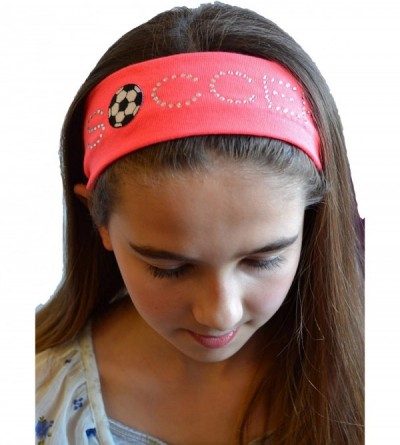 Headbands SOCCER BALL Rhinestone Cotton Stretch Headband for Girls- Teens and Adults Soccer Team Gifts - Purple - CO11BHA0H8X...