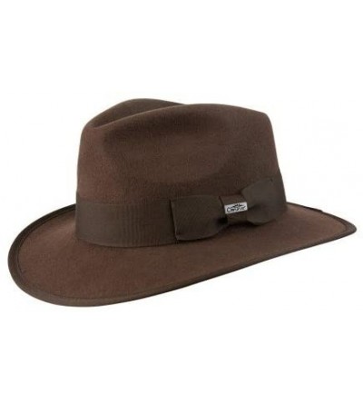 Rain Hats Indy Crushable Wool hat - Brown - C5118LB7B9F $116.48