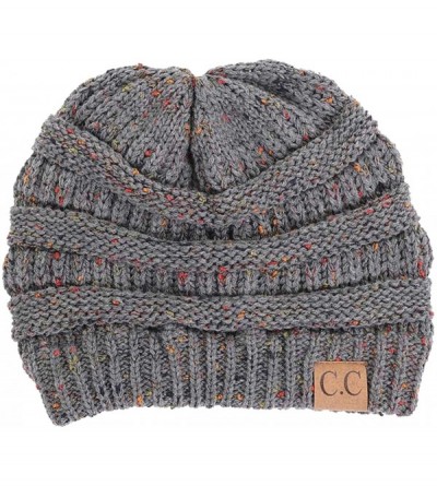 Skullies & Beanies Dark Grey Confetti Cable Cutie Polyester Women's One Size Knit Slouch Style Hat - CF1873XKIEX $19.87