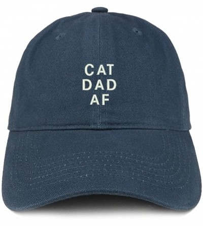 Baseball Caps Cat Dad AF Embroidered Soft Cotton Dad Hat - Navy - C518EYENC6I $13.57