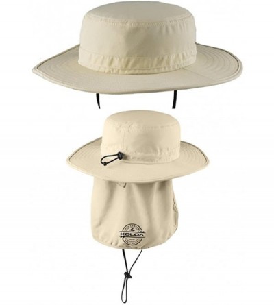 Sun Hats Wide-Brim Outdoor Hat with Sun Flap and UPF Protection - Stone - CL12CV45INX $24.85