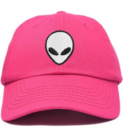 Baseball Caps Alien Head Baseball Cap Mens and Womens Hat - Hot Pink - CJ18M65ECKZ $9.48