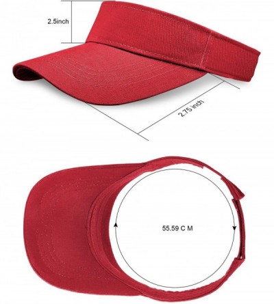 Visors 3 Pieces Sun Sports Visor Hats One Size Adjustable Cap for Women and Men (Navy- Red- Grey) - CE18SZD6W9D $17.95