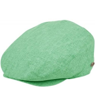 Newsboy Caps Men's Linen Flat Ivy Gatsby Summer Newsboy Hats - Apple Green - CQ195SOH0SG $19.31