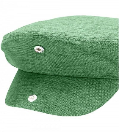 Newsboy Caps Men's Linen Flat Ivy Gatsby Summer Newsboy Hats - Apple Green - CQ195SOH0SG $19.31