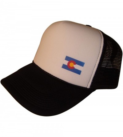 Baseball Caps Colorado State Flag Mesh Trucker Cap (One Size- Black/White) - CB11N5ZV36J $13.23