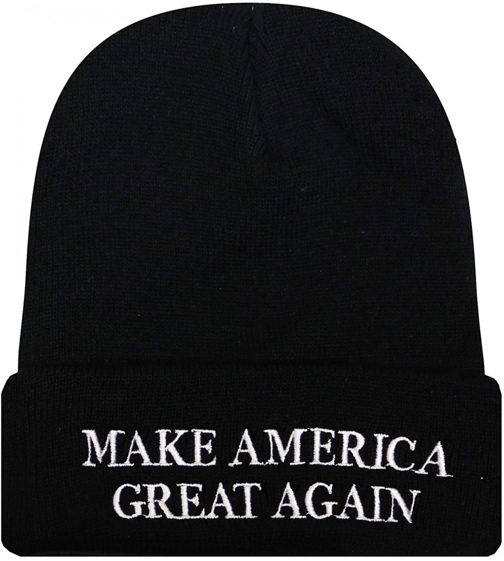 Skullies & Beanies Sk901 Big Make America Great Again Beanie Ski Hat - Black - CM18I6OS0GT $11.15