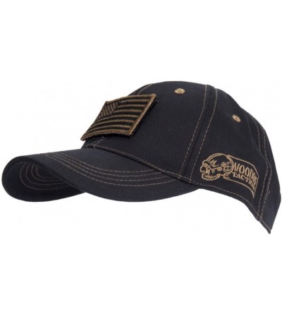 Baseball Caps Classic Cap with Removable Flag Patch- Black/Coyote Stitching - C512EZYHJCP $9.66