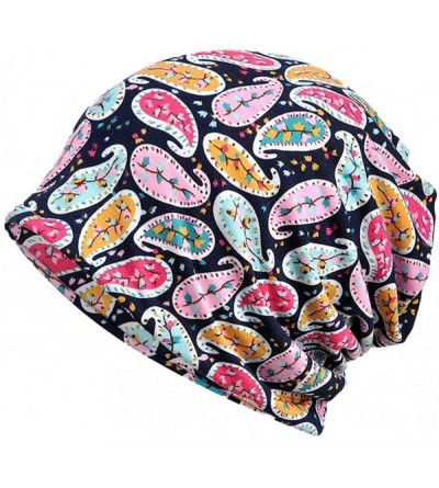 Skullies & Beanies Women's Sleep Soft Headwear Cotton Lace Beanie Hat Hair Covers Night Sleep Cap - Color Mix 45&46 - CP1985W...