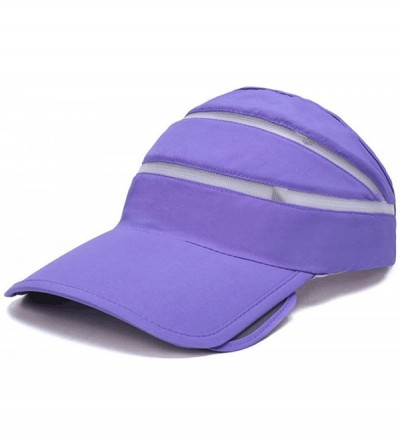 Sun Hats Adjustable Visor Sun Hat Sports Cap Golf Tennis Beach Summer Hats - Purple - CZ1833X7TGR $11.39