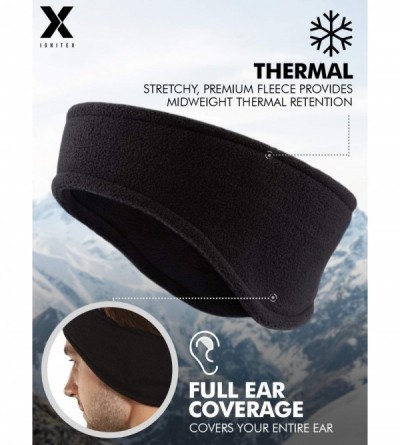 Cold Weather Headbands Fleece Warmers Headband Muffs - Black - C818IO9K67T $6.85