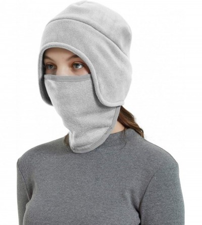 Skullies & Beanies Fleece 2 in 1 Hat/Headwear-Winter Warm Earflap Skull Mask Cap Outdoor Sports Ski Beanie for Men&Women - CR...