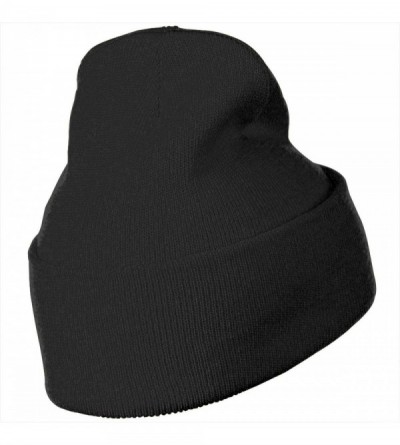 Skullies & Beanies Wooden Texture Congolese Flag Men Women Winter Beanie - Unisex Cuffed Plain Skull Knit Hat Cap - Black - C...
