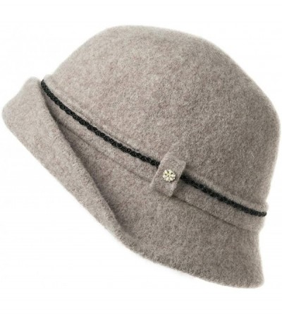 Berets Womens Wool Blend Winter Bucket 1920s Vintage Derby Hat Fedora Round Fall Bowler 55-59cm - 00090-camel - CV18YRI69KS $...