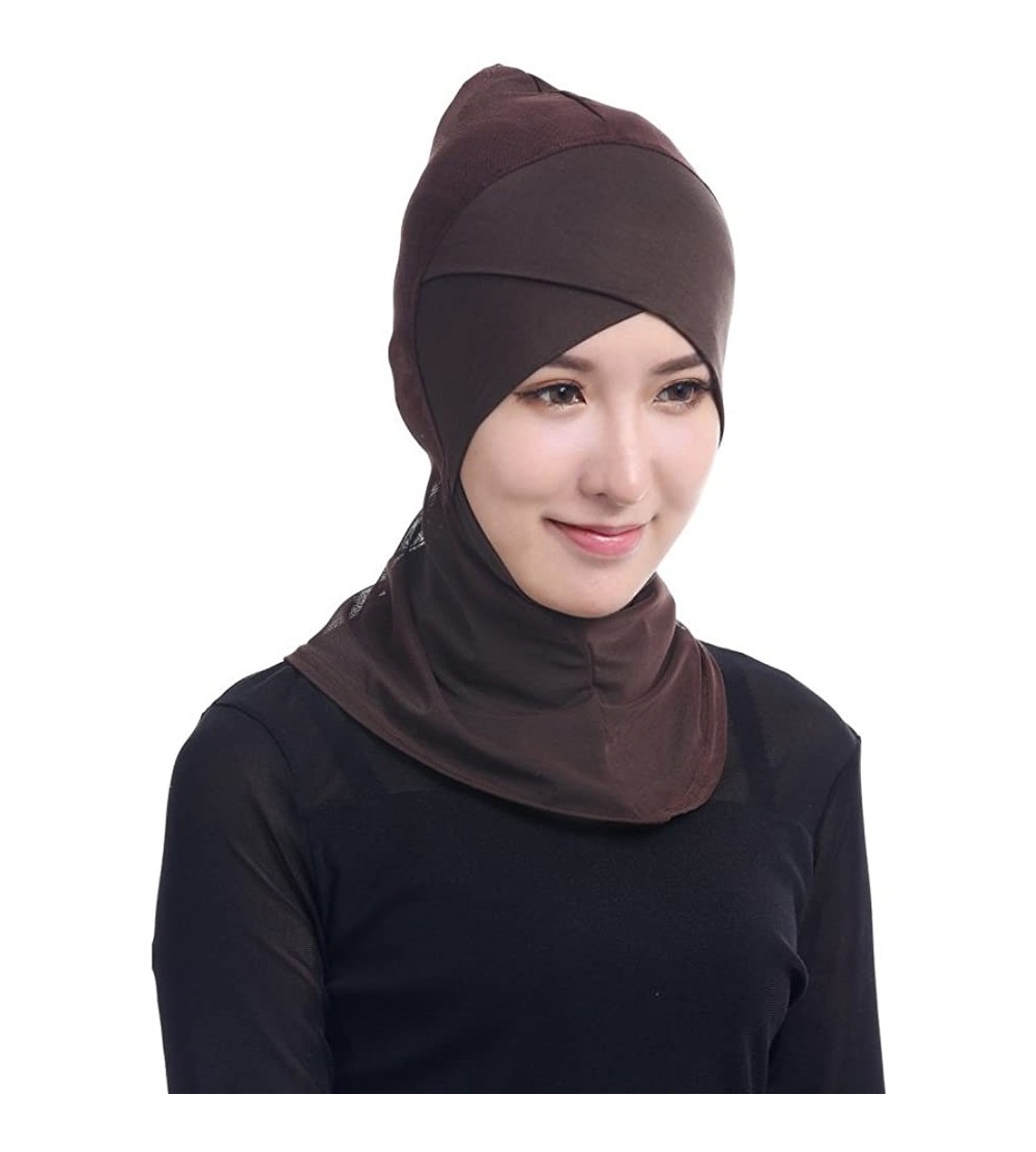 Skullies & Beanies Women's Under Scarf Hat Cap Muslim Bone Ninja Hijab Islamic Neck Cover - CN12N39YZDJ $12.34