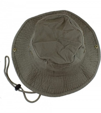Sun Hats 100% Cotton Stone-Washed Safari Booney Sun Hats - Olive - CQ17XSSWUKY $12.12
