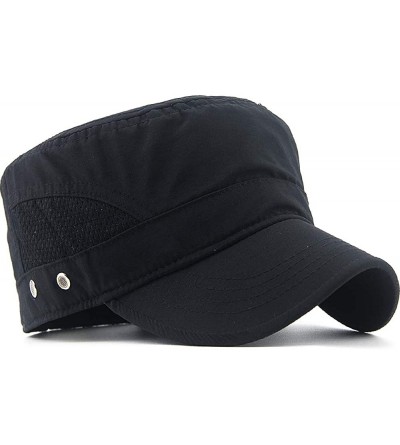 Baseball Caps Mens Womens Quick Dry Cadet Cap Waterproof Army Military Hat Flat Top Caps Mesh Inner - A-black - C211ACXSSR3 $...