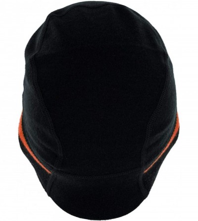 Balaclavas Mens Cold Snap Merino Wool Beanie Hat for Men & Women - Black Orange Flame - CP186ZZMKG5 $16.91