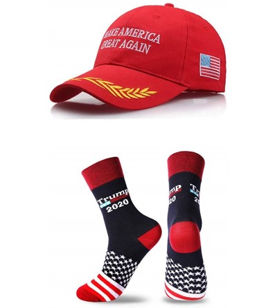 Baseball Caps Donald Trump Make America Great Again Hat MAGA USA Cap with 2020 Socks - E Red Hat + 2020 Red Socks - CO18QGQ2S...