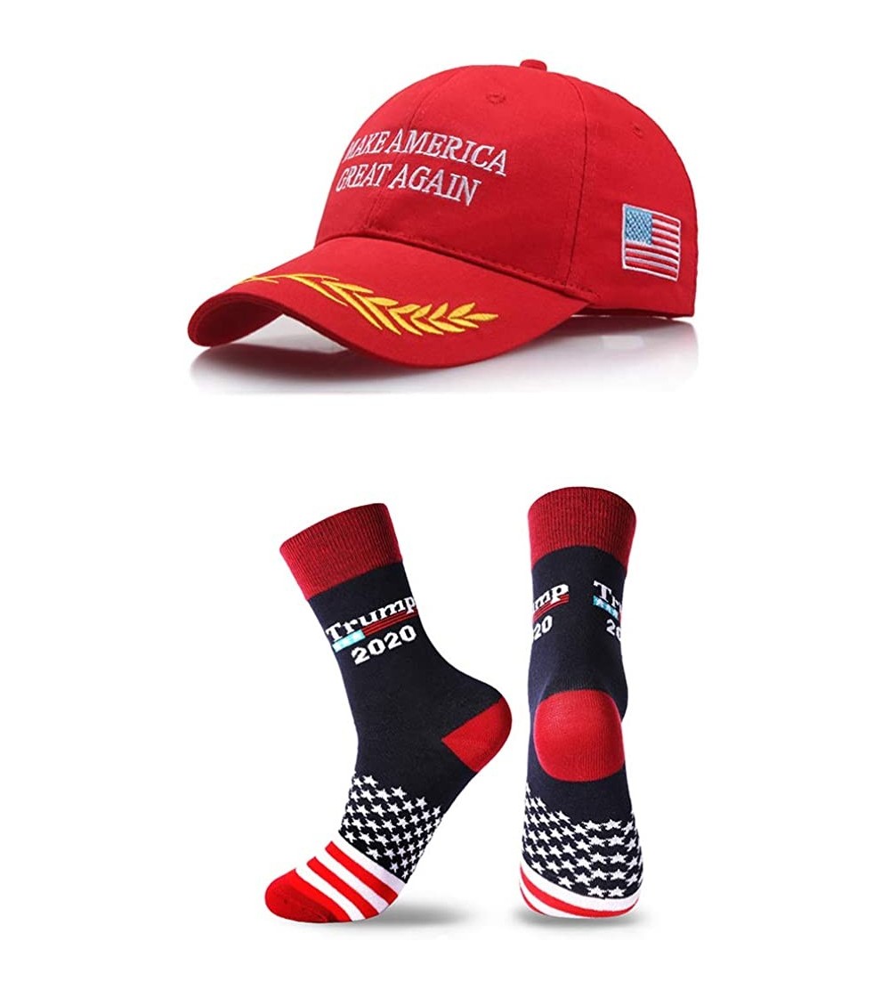 Baseball Caps Donald Trump Make America Great Again Hat MAGA USA Cap with 2020 Socks - E Red Hat + 2020 Red Socks - CO18QGQ2S...