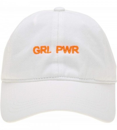 Baseball Caps Baseball Dad Hat Vintage Washed Cotton Low Profile Embroidered Adjustable Baseball Caps - Grl Pwr - Neon Orange...