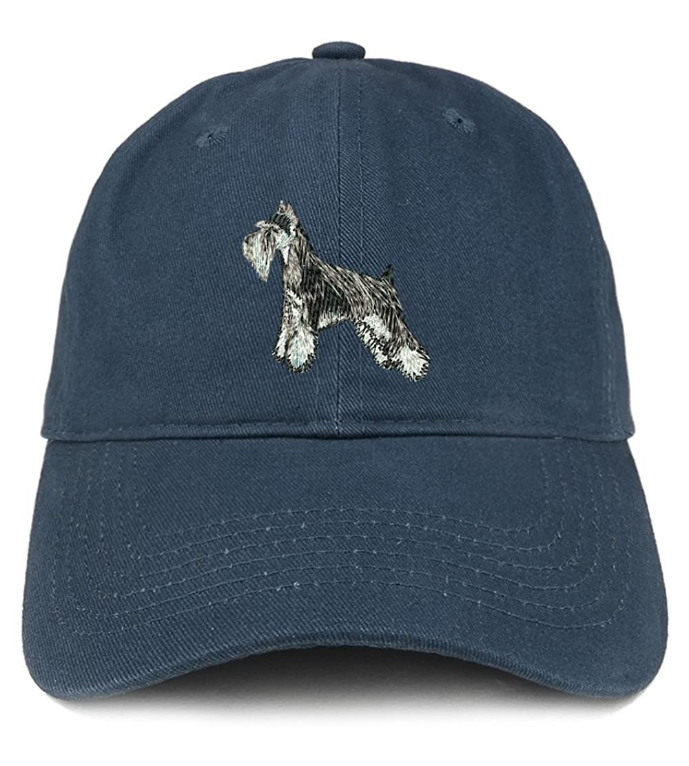 Baseball Caps Miniature Schnauzer Dog Embroidered Soft Cotton Dad Hat - Navy - CA18G4KGTZW $18.71