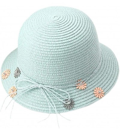 Sun Hats Cute Girls Sunhat Straw Hat Tea Party Hat Set with Purse - Daisy-green - CI193TOIIEI $15.53