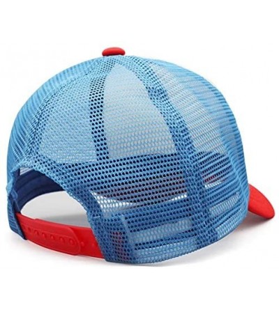 Baseball Caps W900-Trucks Baseball Cap for Men Novel Adjustable Mesh Hat Dad Strapback Hats - Red - CT18AH0RNYM $18.13