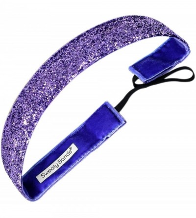 Headbands Womens Girls Headband - Non-Slip Velvet-Lined Sparkle Hairband - Viva Diva Purple 1-Inch - CH11GJYSI7F $32.22
