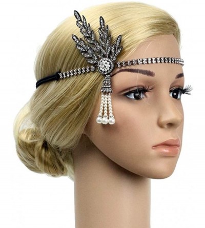 Headbands Rhinestone Headpiece 1920s Medallion Accessories - 31-b-black - CX194QOI6WK $10.31