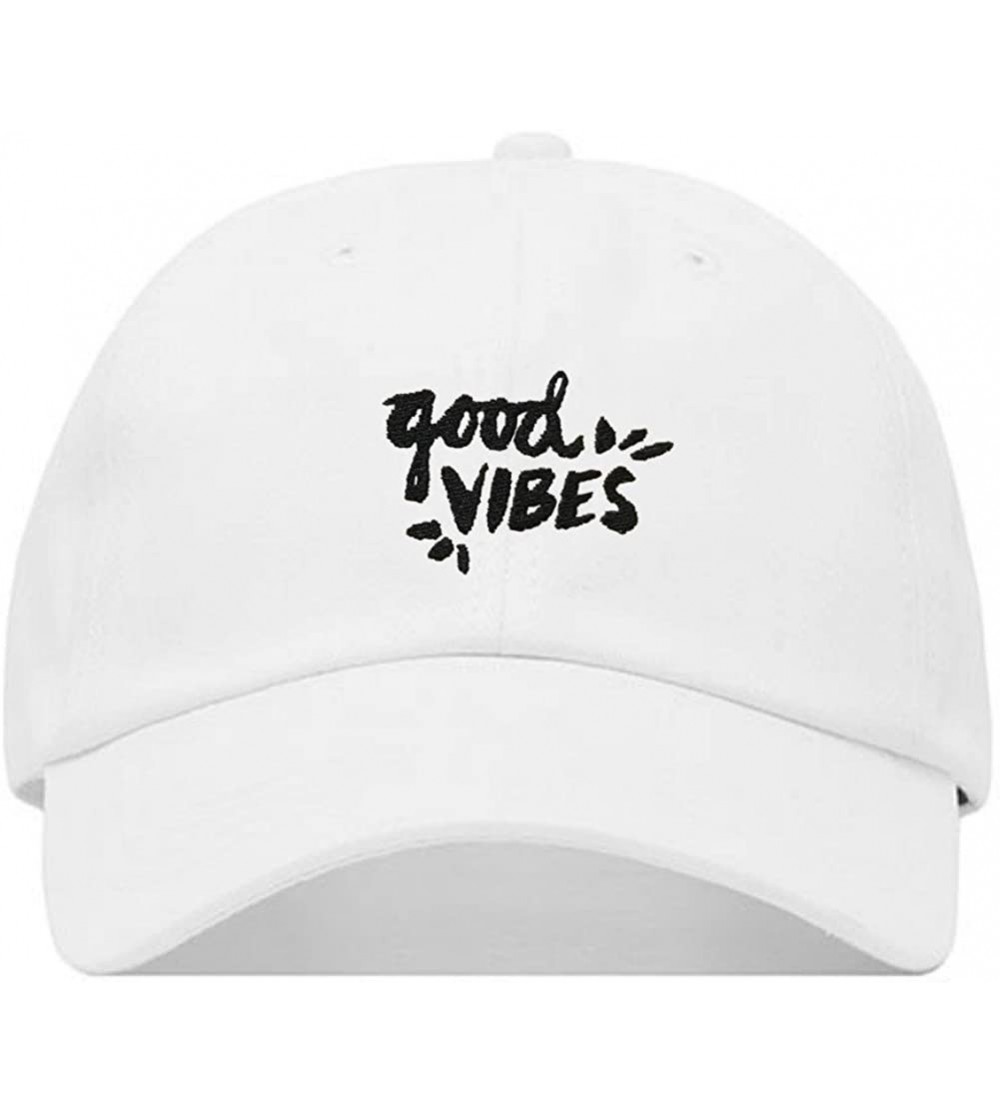 Baseball Caps Good Vibes Baseball Hat- Embroidered Dad Cap- Unstructured Soft Cotton- Adjustable Strap Back (Multiple Colors)...