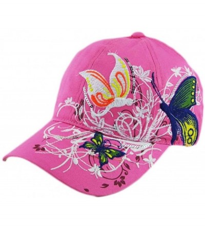 Baseball Caps Caps- 2016 Fashion Women's Embroidered Duck Tongue Hat Baseball Cap - Hot Pink - CP12DZ2XHKV $8.60