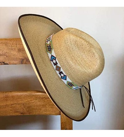 Cowboy Hats Hat Band- Hatband- Western Cowboy- Cowgirl Beaded Hat Bands- Blue- Leather 7/8 Inches x 21 Inches - CD18UMHR5OZ $...