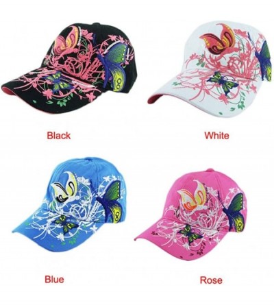 Baseball Caps Caps- 2016 Fashion Women's Embroidered Duck Tongue Hat Baseball Cap - Hot Pink - CP12DZ2XHKV $8.60