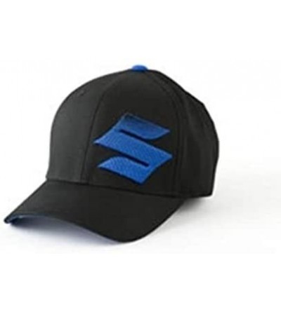 Baseball Caps S" Logo 3D Gradiation Embroidered Flexfit Hat Black & Blue Large/XLarge - C111881FODX $27.28