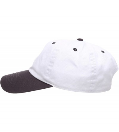 Baseball Caps Two Tone 100% Cotton Stonewashed Cap Adjustable Hat Low Profile Baseball Cap. - Charcoal - CM12OB1JNR6 $11.16
