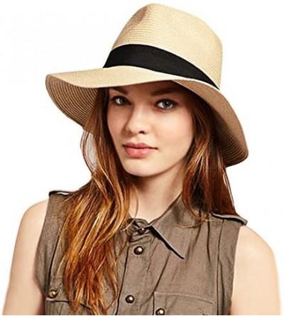 Sun Hats Womens Fedora Hats Straw Hat Pack of 3 Panama Hats for Women Men Sun Hat Summer Hat Beach Hat - CT18CGSNOC9 $36.43