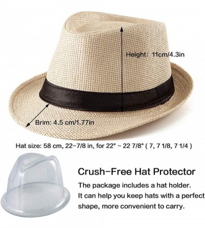 Fedoras 100% Wool Fedora Hat Mens Fedora Hats for Men Trilby Hat Straw Sun Hat Panama Hat - CR18N0NKAHT $13.39