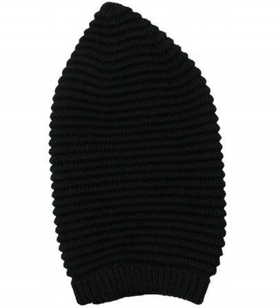 Skullies & Beanies Rasta 100% Cotton Knitted Slouchy Beanie XL - Black - C512M5K4XGB $18.16