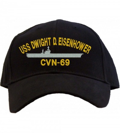 Baseball Caps USS Dwight D. Eisenhower CVN-69 Embroidered Baseball Cap - Black - C011EUYBCER $20.39
