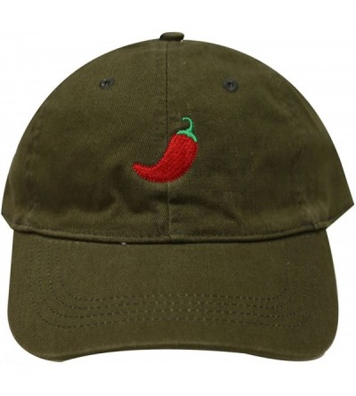 Baseball Caps Hot Pepper Cotton Baseball Dad Cap - Olive Green - CF12O3BSDQ0 $14.10