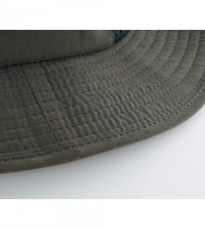 Sun Hats Men's Sun Hat UPF 50+ Wide Brim Bucket Hat Windproof Fishing Hats - N Dark Grey - CD198XRKE30 $10.78