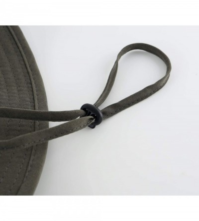Sun Hats Men's Sun Hat UPF 50+ Wide Brim Bucket Hat Windproof Fishing Hats - N Dark Grey - CD198XRKE30 $10.78