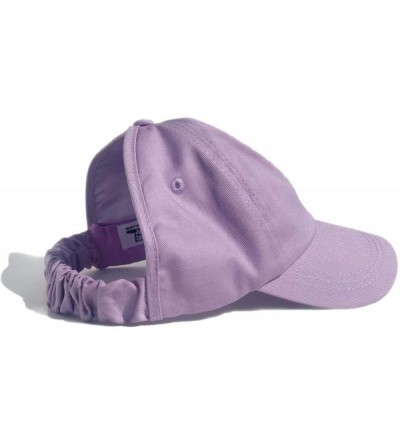 Baseball Caps Natural Hair Backless Cap - Satin Lined Baseball Hat for Women - Lavender - CZ18QLLHOI0 $14.84