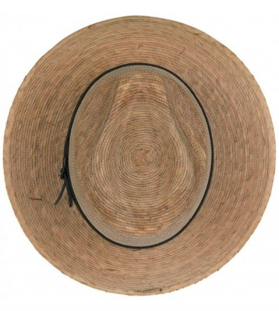 Fedoras Men's Palm Braid Leather Band Fedora Hat - Dk Palm - C618TW62762 $27.84