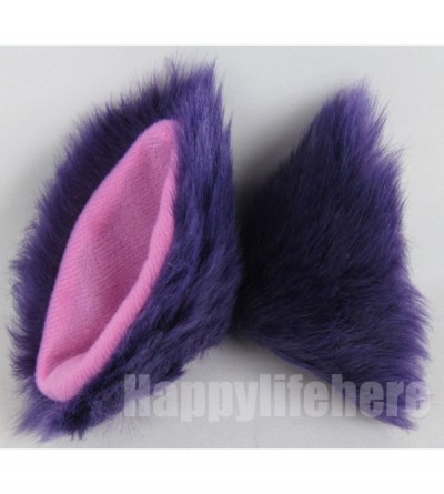 Headbands Long Fur Cat Ears and Cat Tail Set Halloween Party Kitty Cosplay Costume Kits (Purple) - Purple - CP12GZVFC8T $19.33