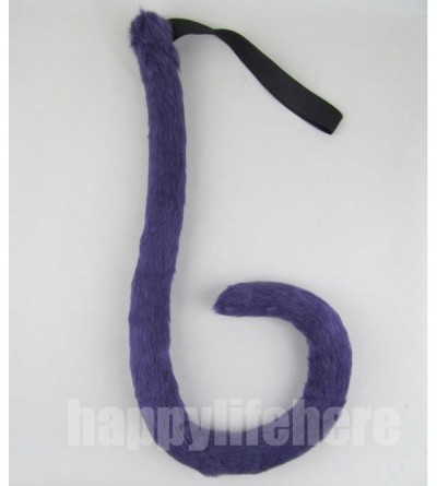 Headbands Long Fur Cat Ears and Cat Tail Set Halloween Party Kitty Cosplay Costume Kits (Purple) - Purple - CP12GZVFC8T $19.33