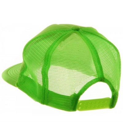 Baseball Caps 5 Panel Neon Color Poly Mesh Cap - Neon Green - Green - CD114F2OUEX $15.31